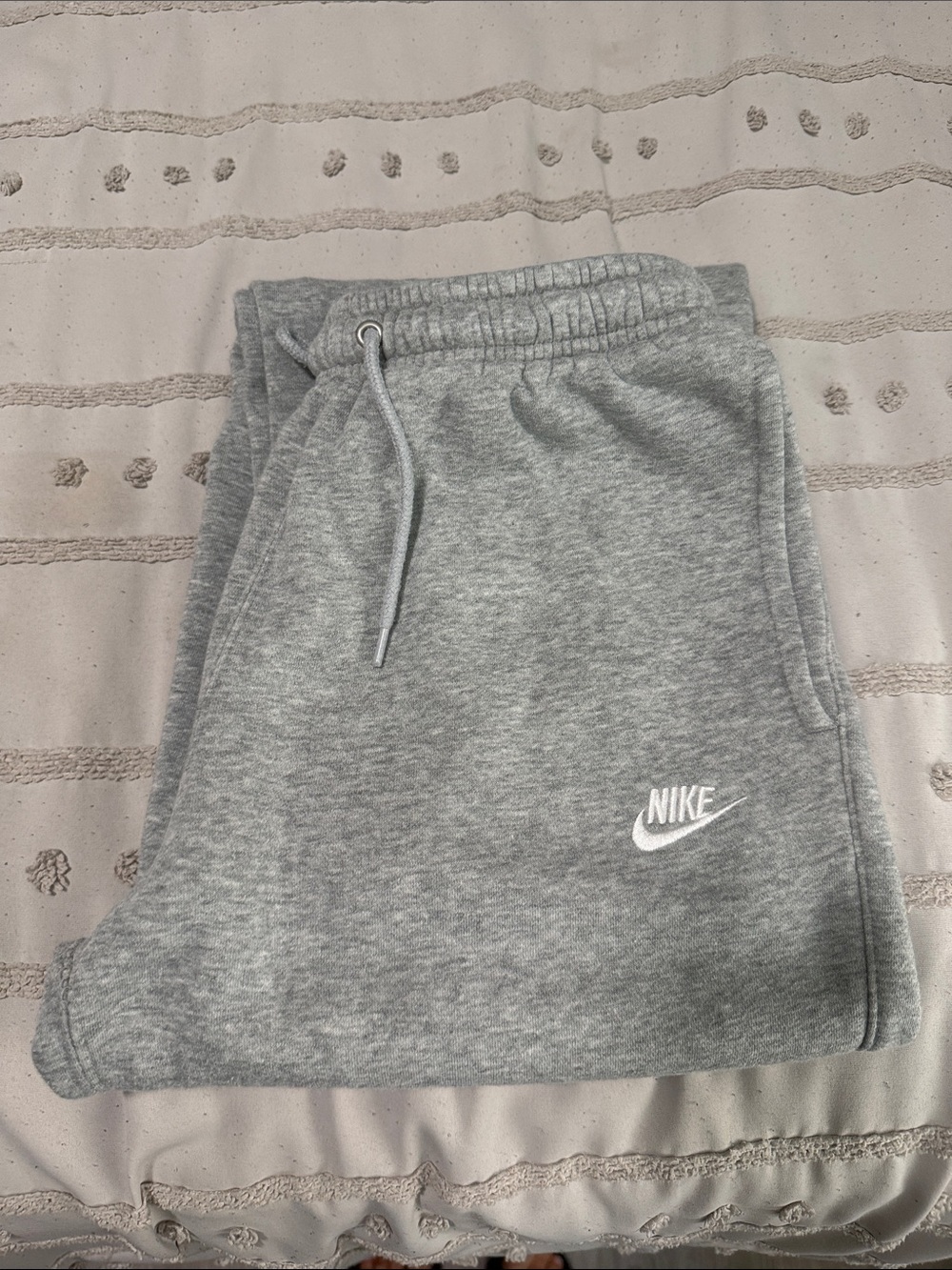 Nike Kids Heather Gray Sweatpants with White Logo